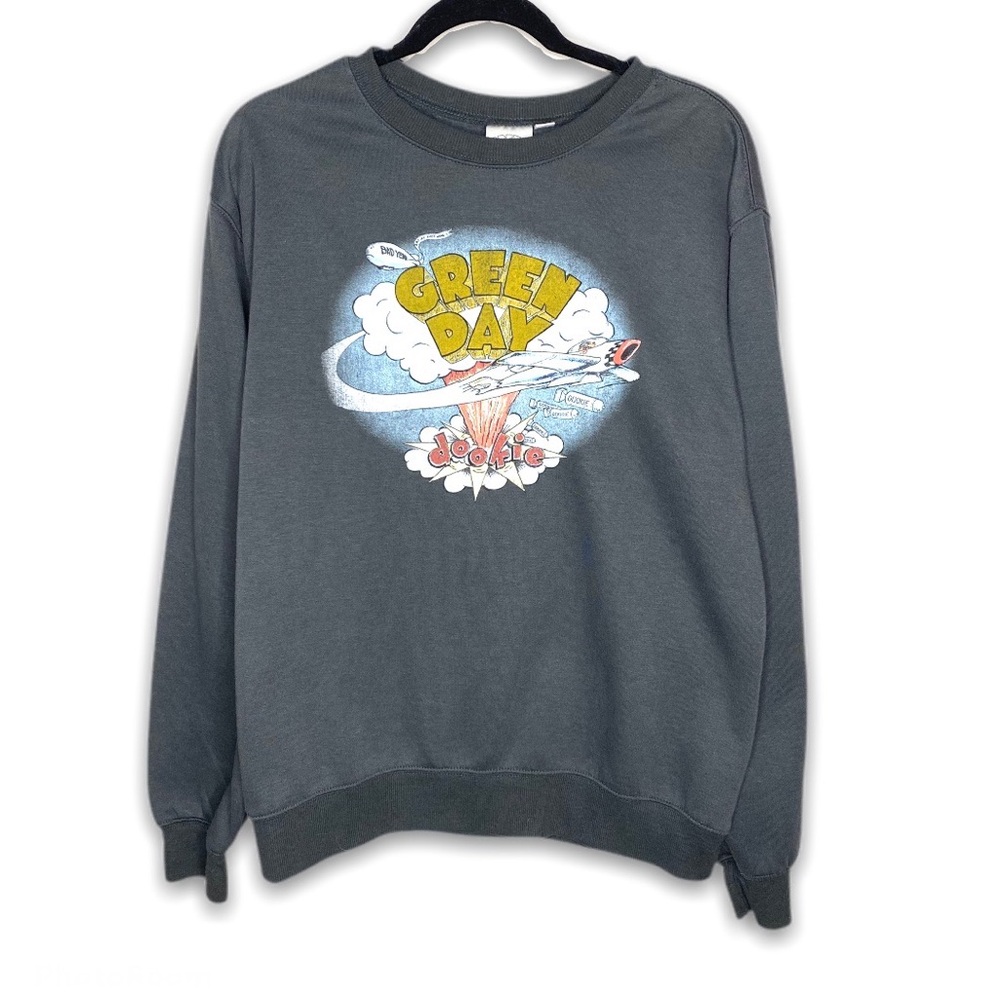 Greenday Gray Crewneck Sweater with Graphic Design